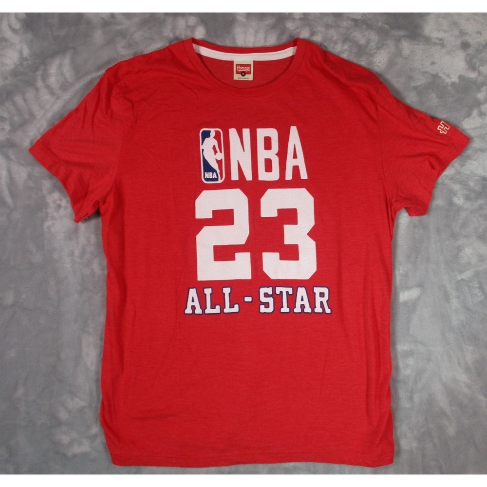Vintage Homage NBA 23 ALL STAR Graphic Red T Shirt Sz‎ M Single Stitch